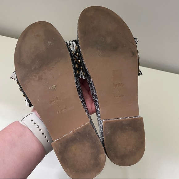 Coach Brayden Raffia Slip On Sandal Size 8 Resortwear Beach Vacation - Picture 6 of 8